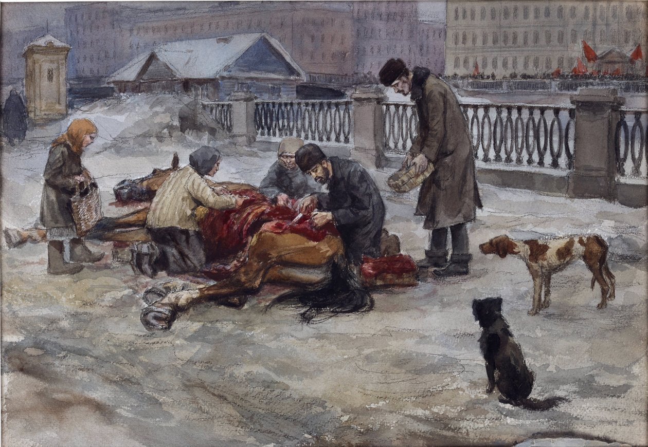 Anni di fame a Pietrogrado di Vladimirov, Ivan Alexeyevich (1869-1947) da Ivan Alexeyevich Vladimirov