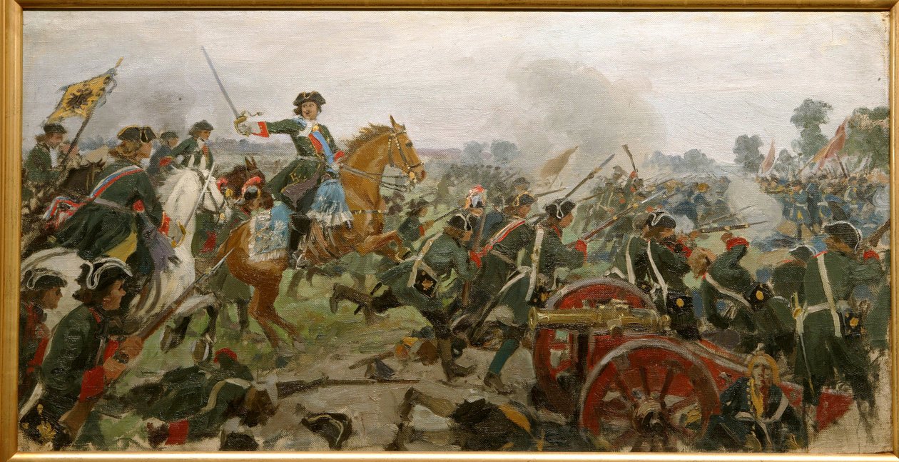Battaglia di Poltava nel 1709 da Ivan Alexeyevich Vladimirov