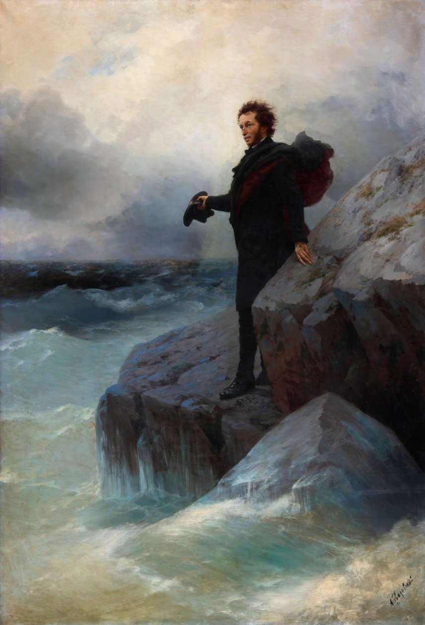 Addio, elemento libero, o Mare! Aleksandr Puškin sul Mar Nero, 1877 da Ivan Konstantinovich Aivazovsky