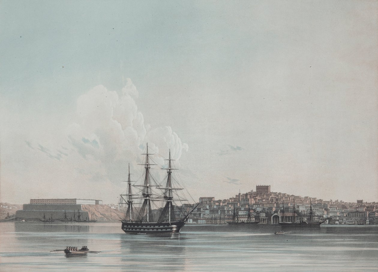 Nuove caserme marine e porto interno di Sebastopoli, 1850 da Ivan Konstantinovich Aivazovsky