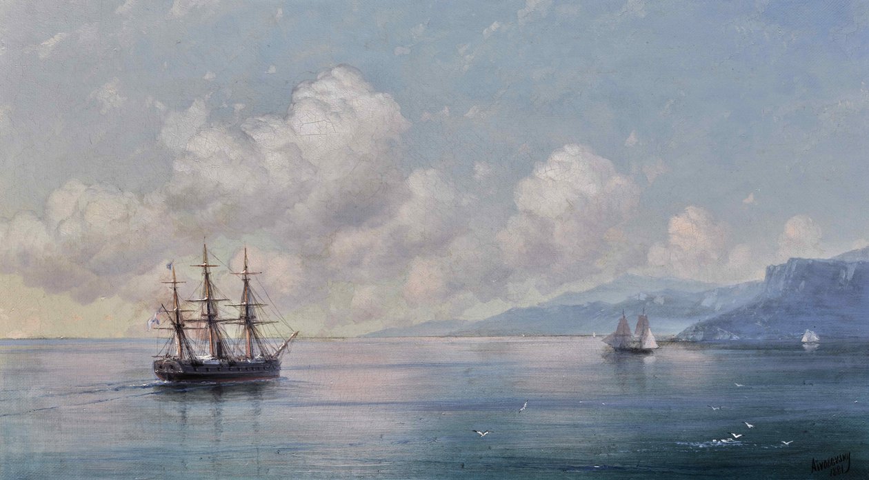 Nave al largo della costa della Crimea, 1881 da Ivan Konstantinovich Aivazovsky