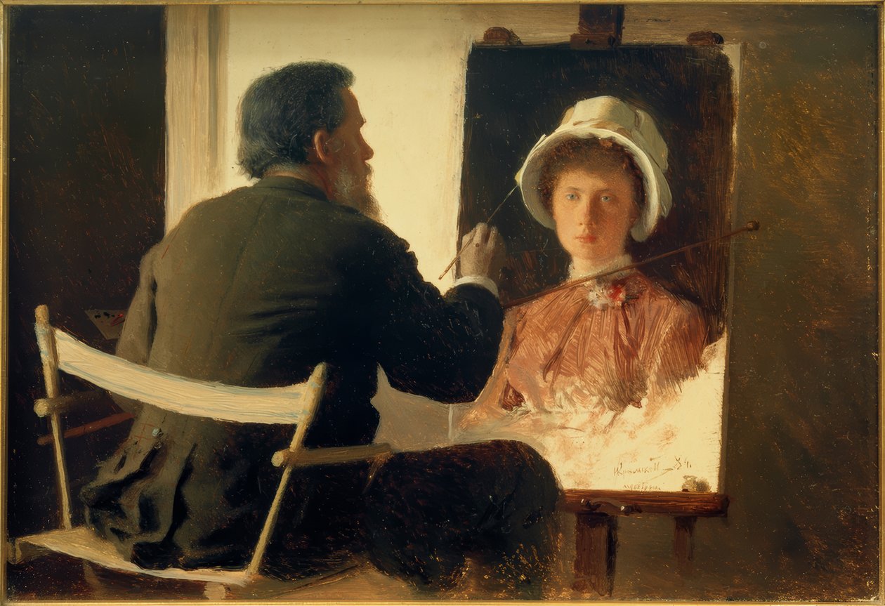 Kramskoi che ritrae sua figlia da Ivan Nikolaevich Kramskoy