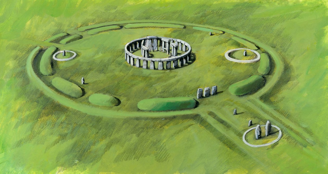 Stonehenge: costruzione del Cerchio di Sarsen e del viale processionale allo zenit della terza fase da Ivan Lapper