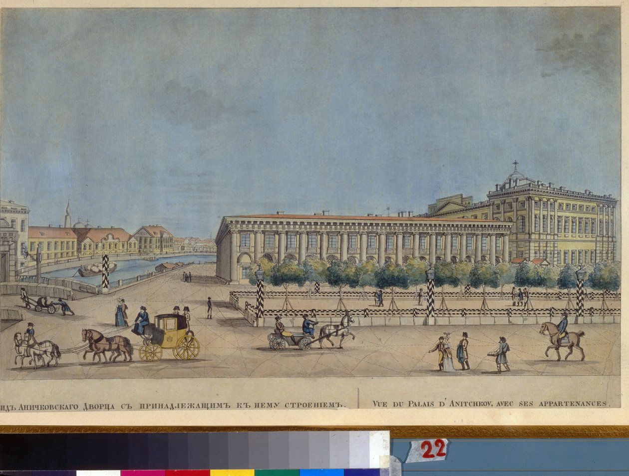 Il palazzo Anichkov a San Pietroburgo da Ivan Nikolayevich Terebenev