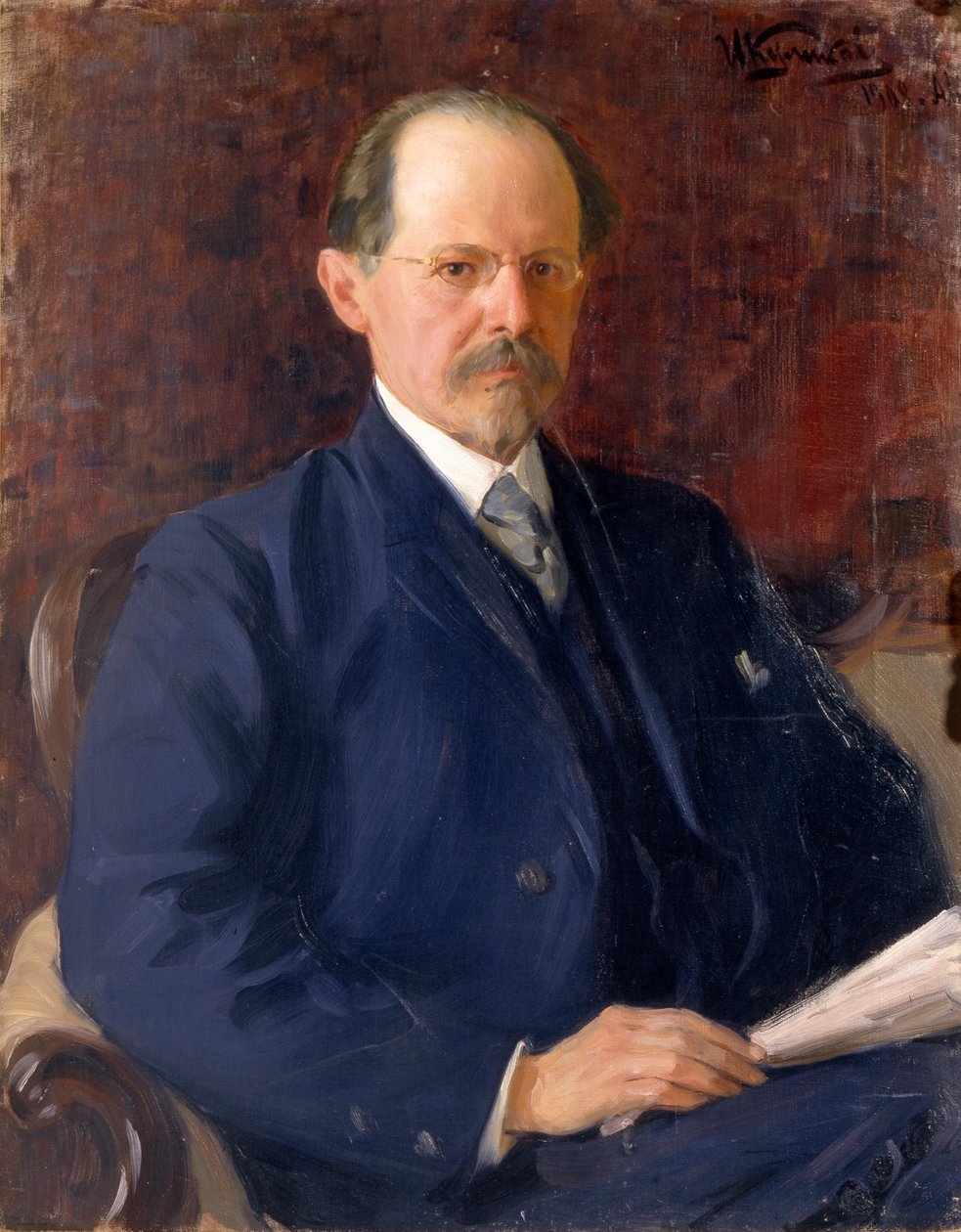 Ritratto di Sergey Ivanovich Senkov, 1908 da Ivan Semyonovich Kulikov