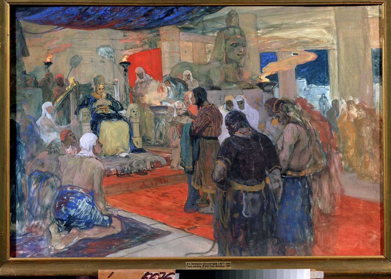 Antichità egizia: "un faraone davanti alla sua corte", 1900 ca. da Ivan Silych Goriuschkin Sorokopudov