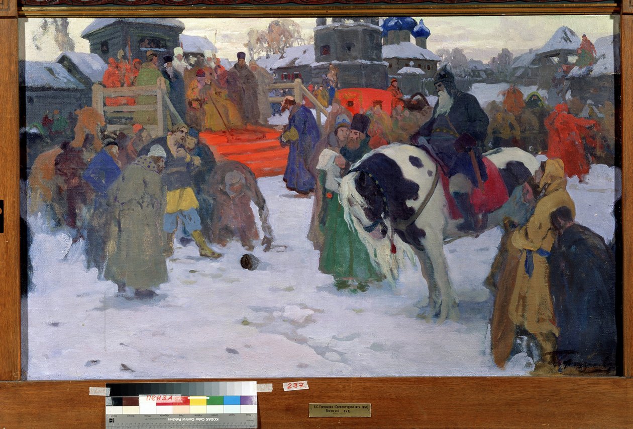Il giudizio di Dio, 1900 circa (olio su tela) da Ivan Silych Goriuschkin-Sorokopudov