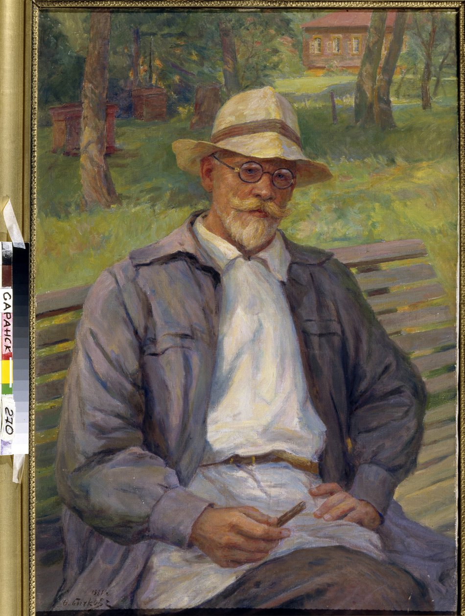 Ritratto del pittore Ivan Gorshkin Sorokopudov, XX secolo (olio su tela) da Ivan Silych Goriuschkin Sorokopudov
