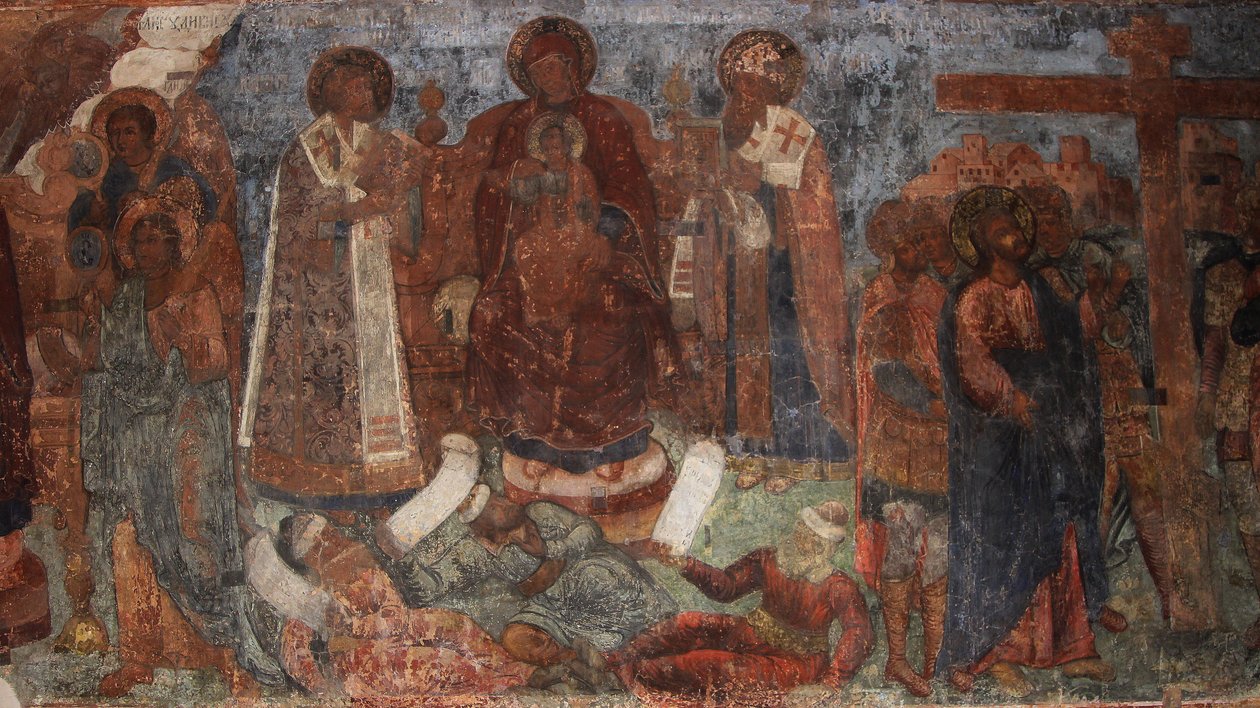 Affresco nella Cattedrale di Nostra Signora del Segno, Novgorod, inizio XVIII sec. da Ivan Yakovlevich Bakhmatov