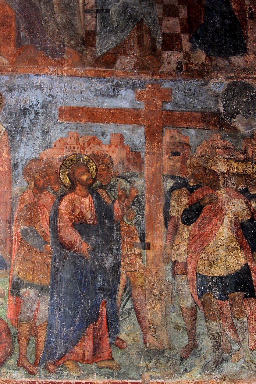 Affresco nella Cattedrale della Nostra Signora del Segno, Novgorod, primi XVIII secolo da Ivan Yakovlevich Bakhmatov