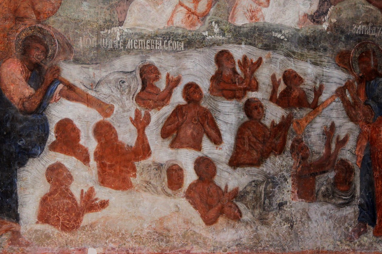 Affresco nella Cattedrale di Nostra Signora del Segno, Novgorod, inizio XVIII sec. da Ivan Yakovlevich Bakhmatov