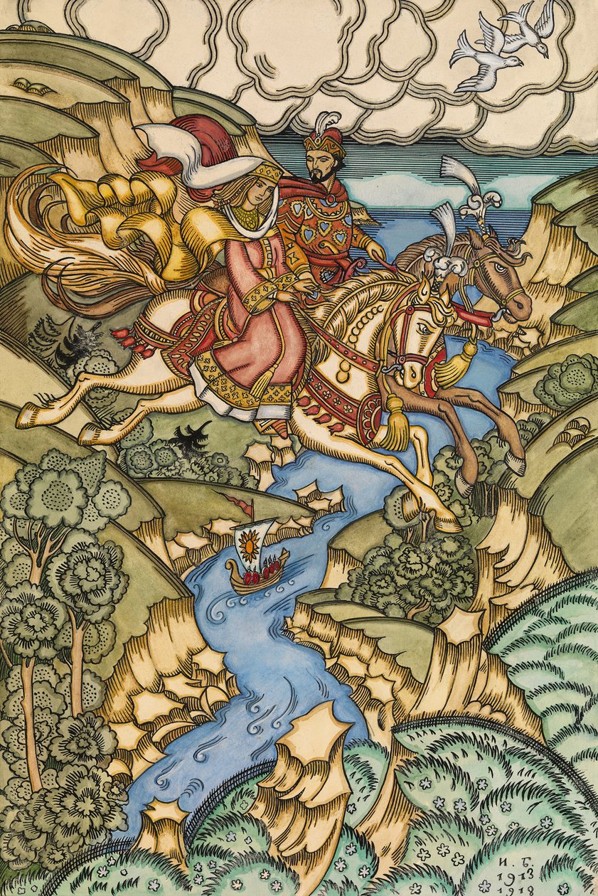 Illustrazione per la fiaba Marya Morevna, 1913-1915 da Ivan Yakovlevich Bilibin