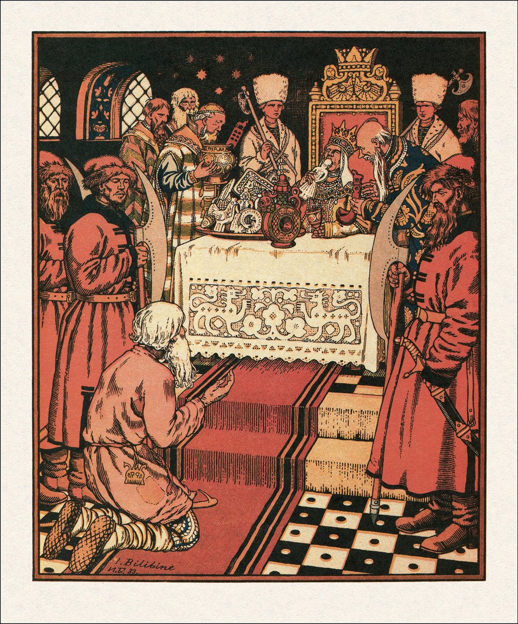 Illustrazione per La fiaba del pescatore e del pesce, 1933 da Ivan Yakovlevich Bilibin