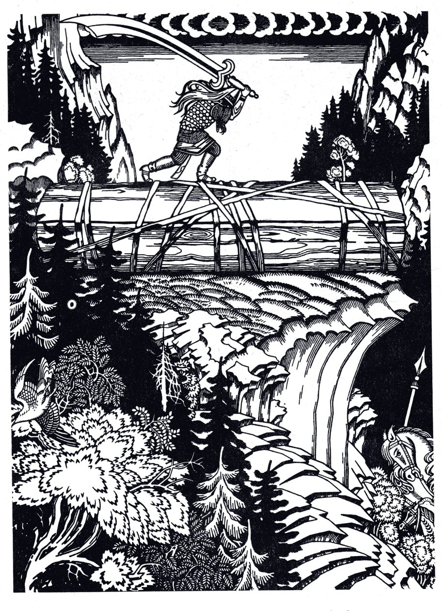 Ilya Muromets e Svyatogor, 1934 da Ivan Yakovlevich Bilibin