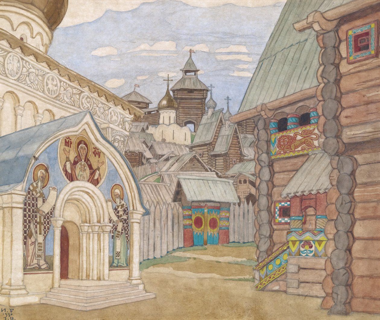 Villaggio russo. Scenografia per l
