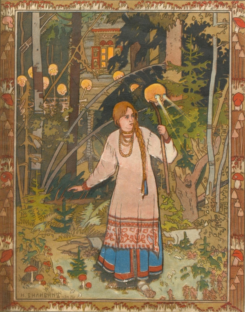 Vasilisa la Bella, illustrazione per il libro Vasilisa la Bella, 1900 da Ivan Yakovlevich Bilibin