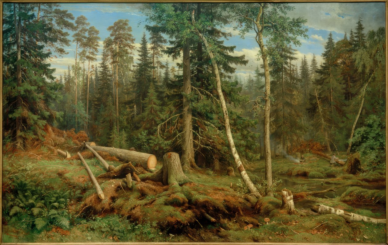 I.I. Schischkin, Taglio del legno da Ivan Ivanovich Shishkin