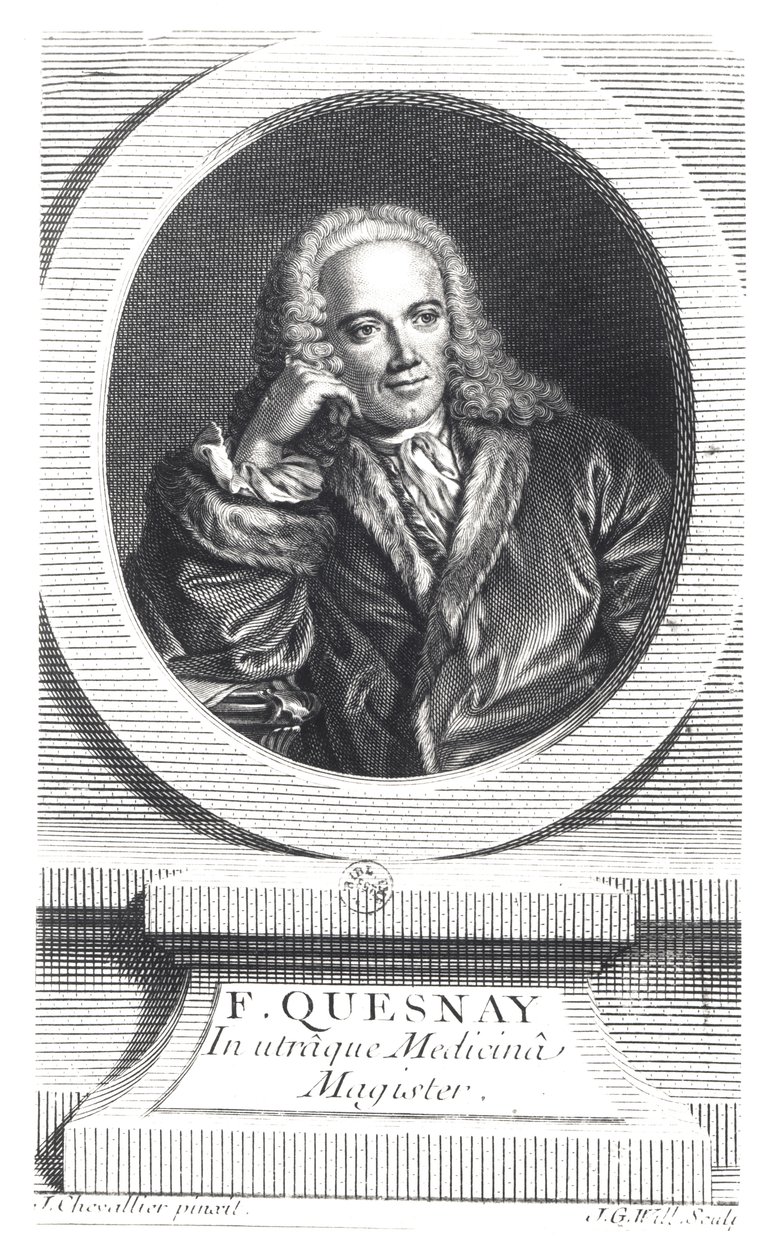 Ritratto di François Quesnay (1694-1774) inciso da Johan Georg Wille (1715-1808) da J. Chevallier