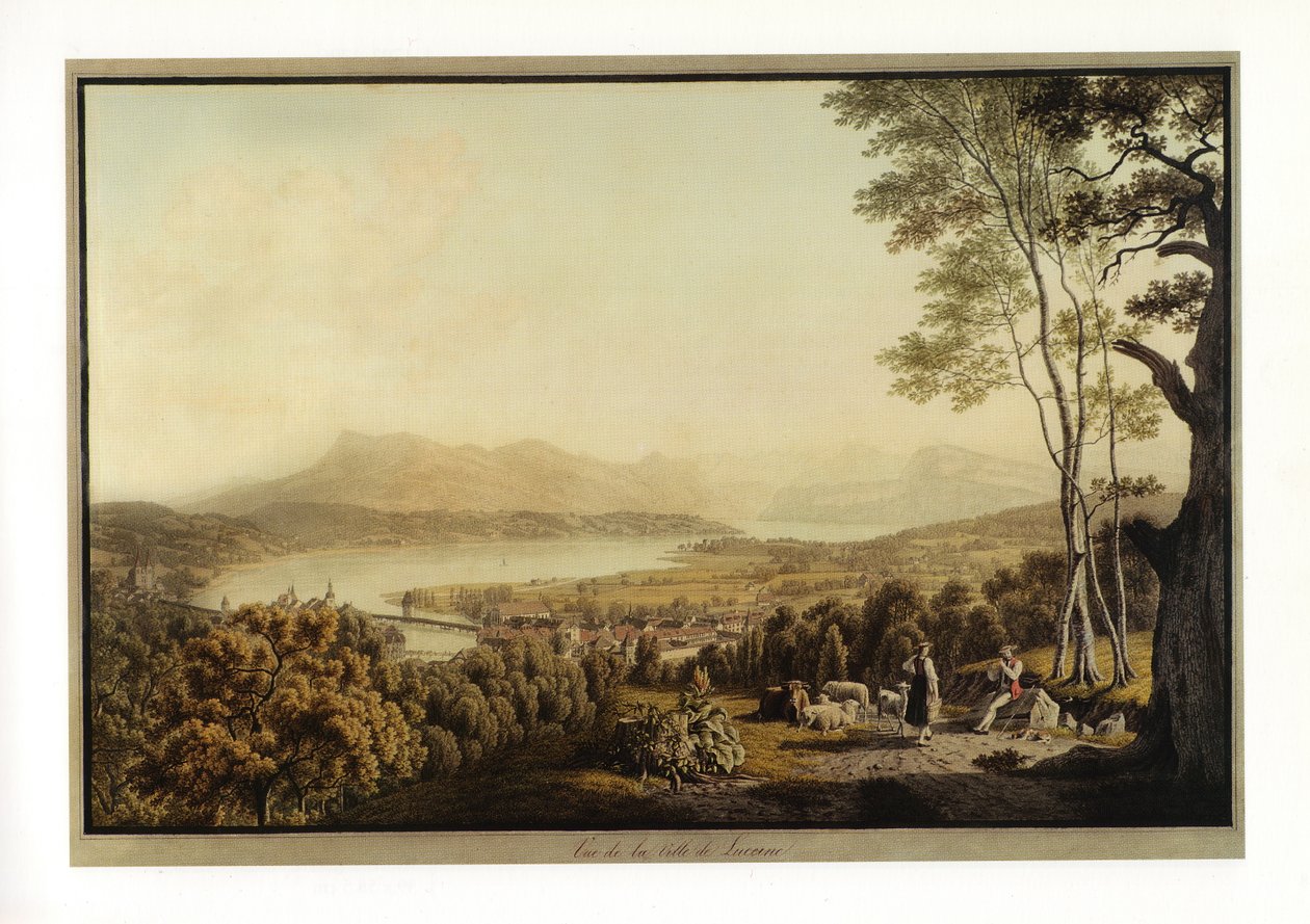 Veduta della città di Lucerna da J. J. Bidermann