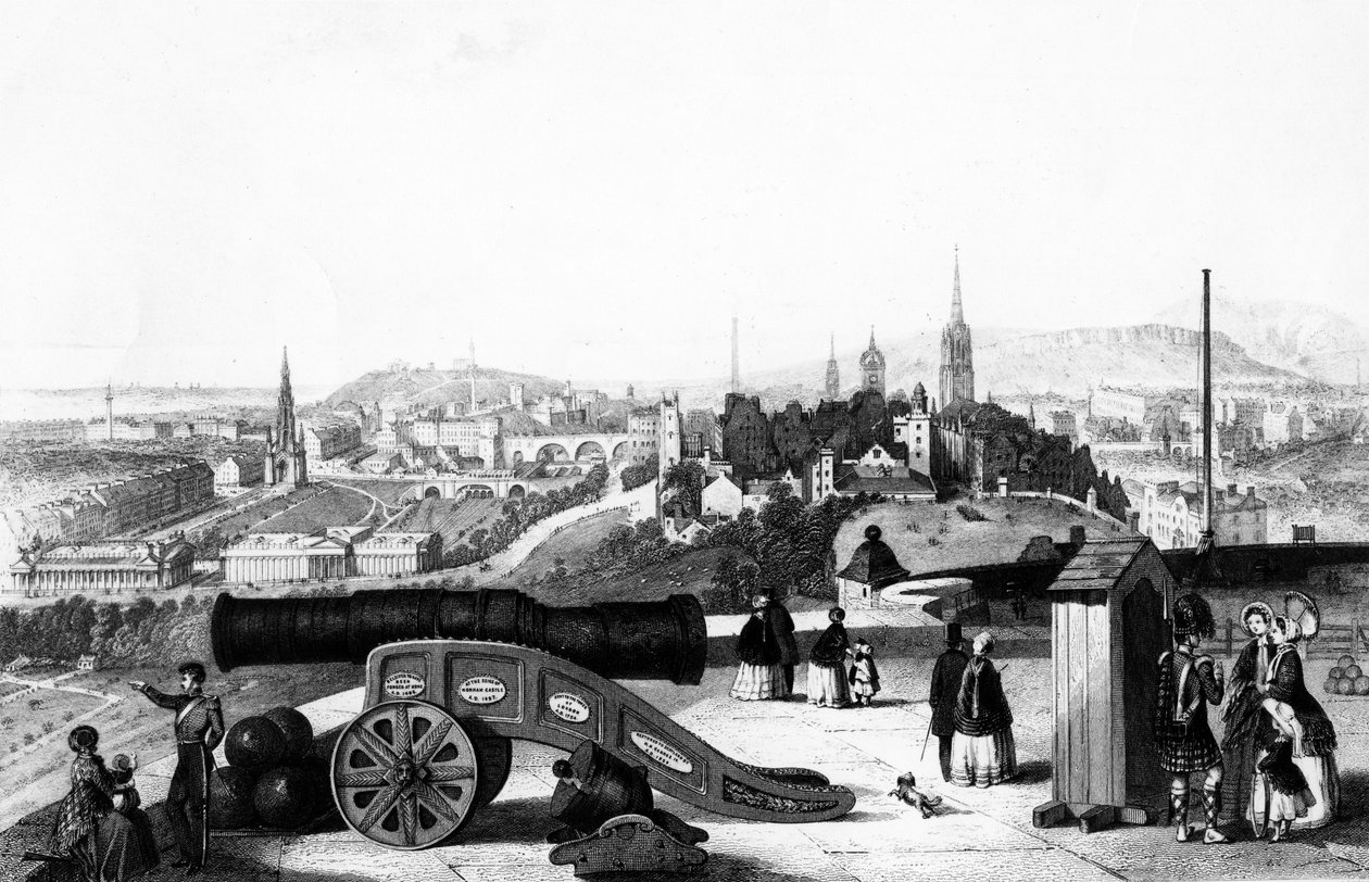 Edimburgo dal castello, inciso da Thomas Brown da John Ramage