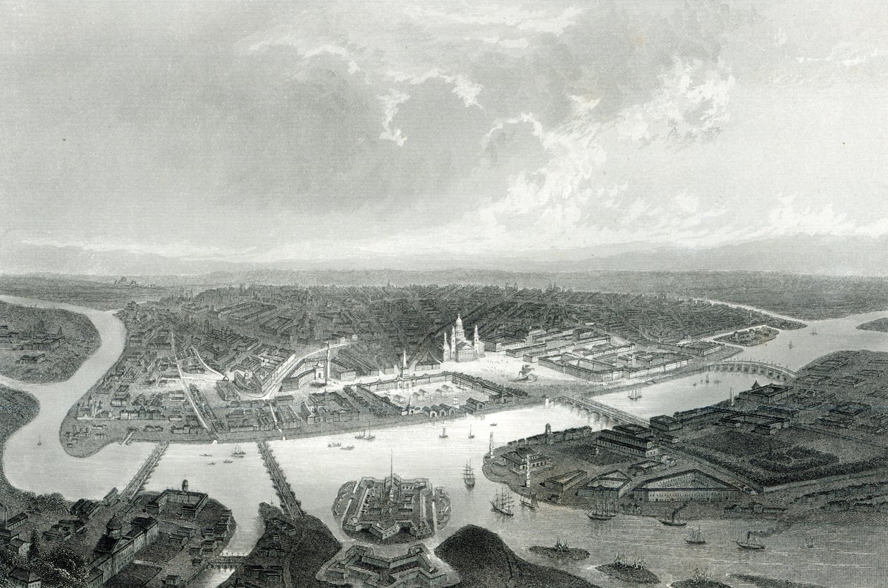 San Pietroburgo, inciso da S.Bradshaw, c.1860 da John Ramage