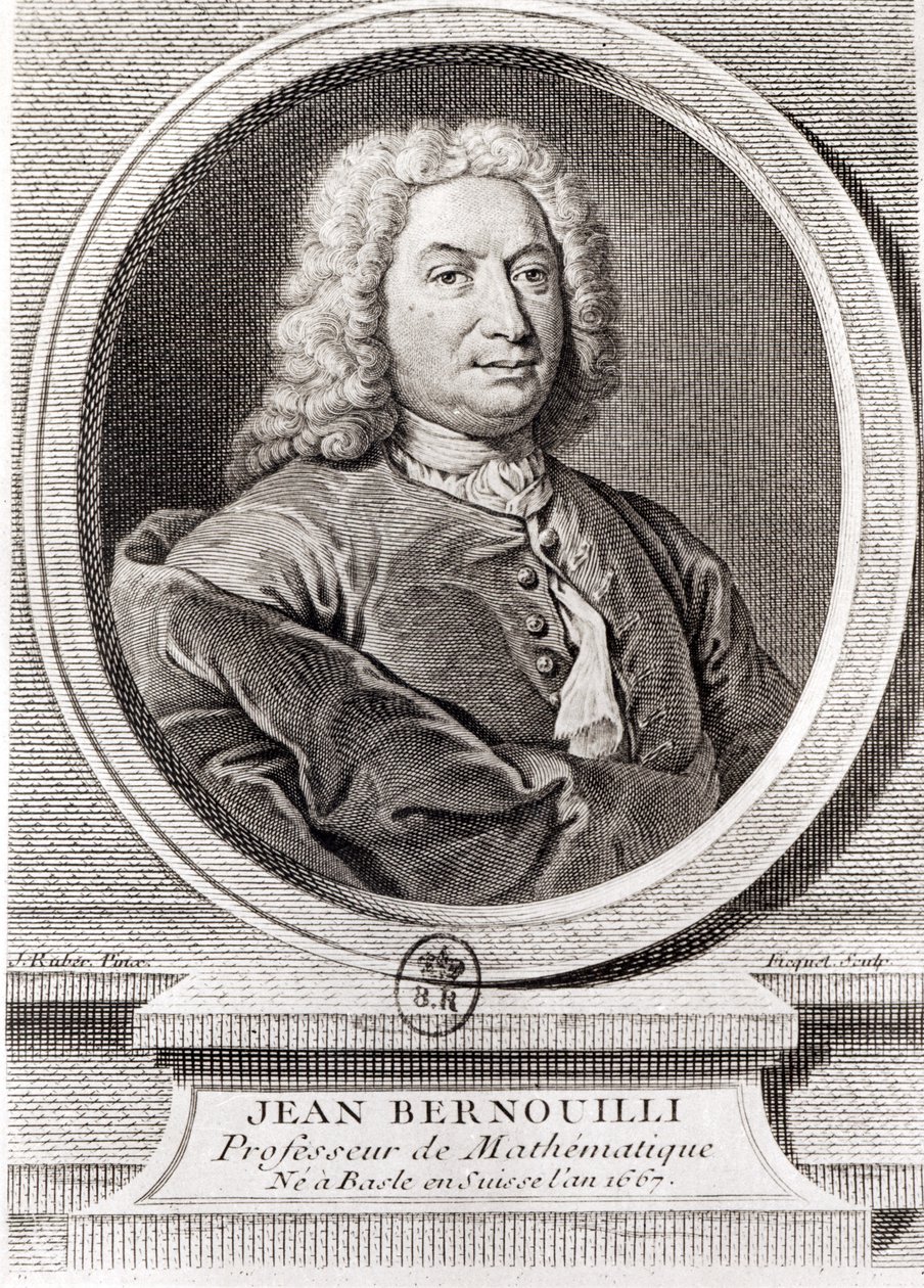 Ritratto di Jean Bernoulli inciso da Etienne Ficquet da J. Ruber
