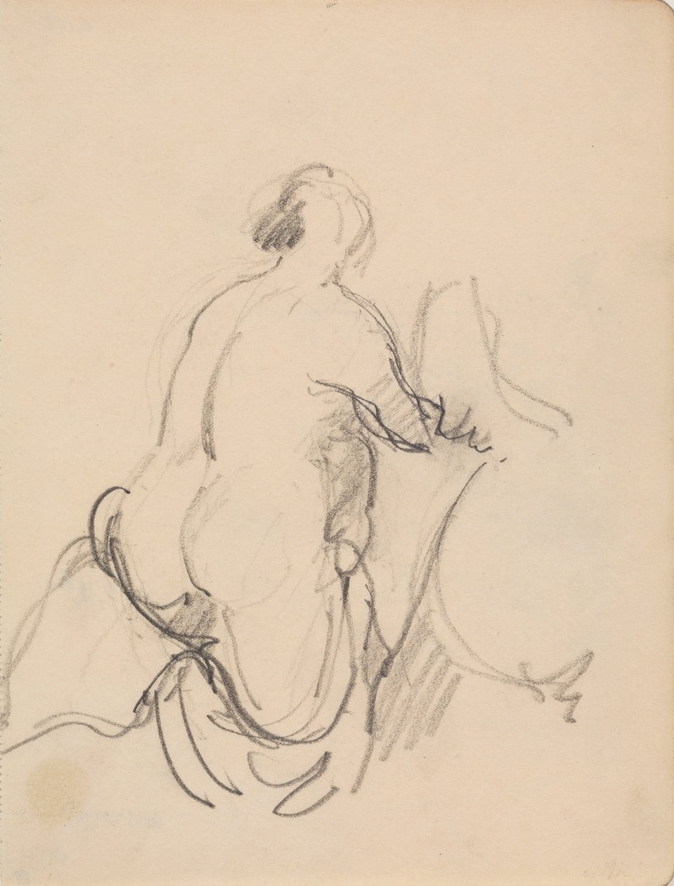 Donna nuda in piedi, vista da dietro da J.A. Jerichau
