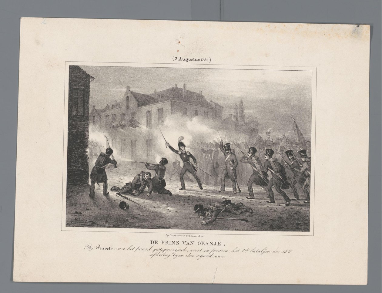 Il principe di Orange guida le truppe a Ravels, 1831 da J.B. Clermans