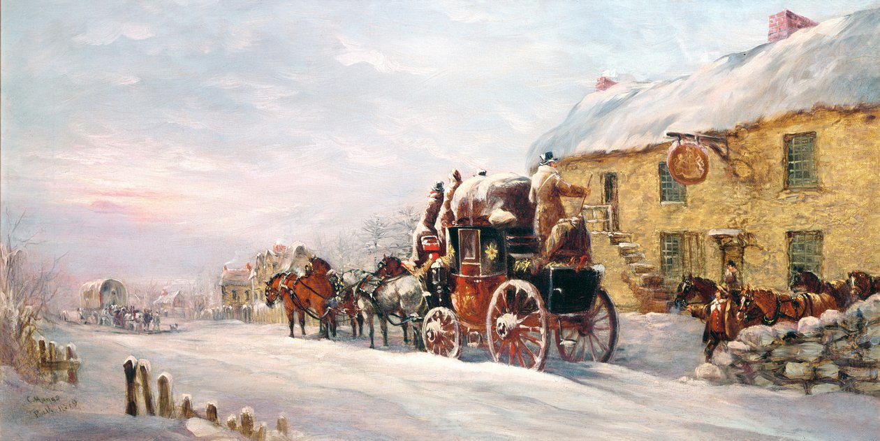 Diligenza fuori da una taverna, Bath 1819 da J.C. Maggs