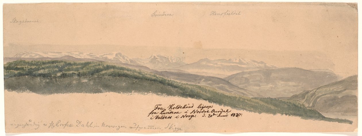 Da Koldekind direttamente dalle colline nella valle di Norde Oure a Valdres in Norvegia da Johan Christian Dahl