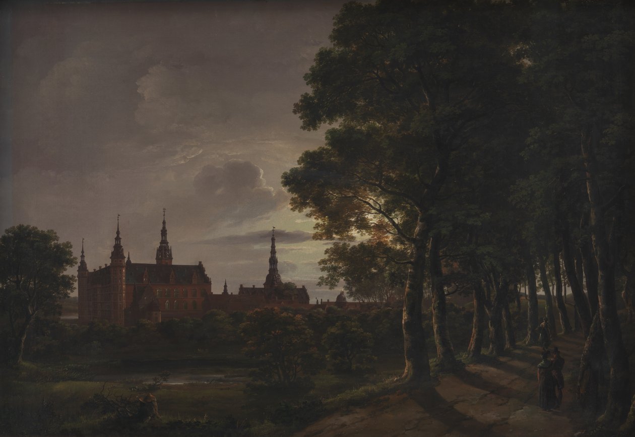 Castello di Frederiksborg al chiaro di luna da Johan Christian Dahl