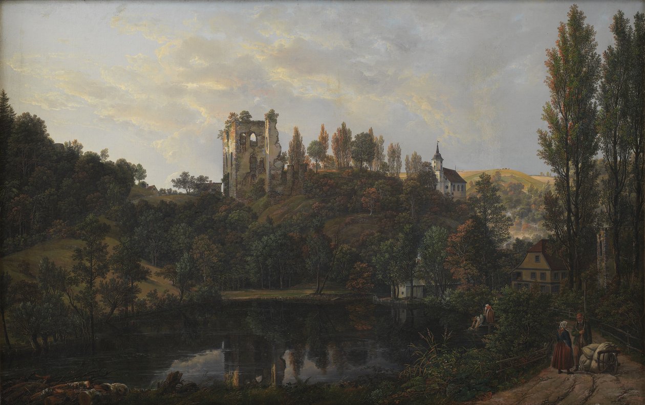 Le rovine del castello a Tharandt da Johan Christian Dahl