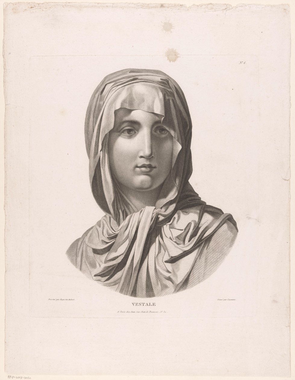 Testa di una vergine vestale (Vestale) da J.F. Cazenave