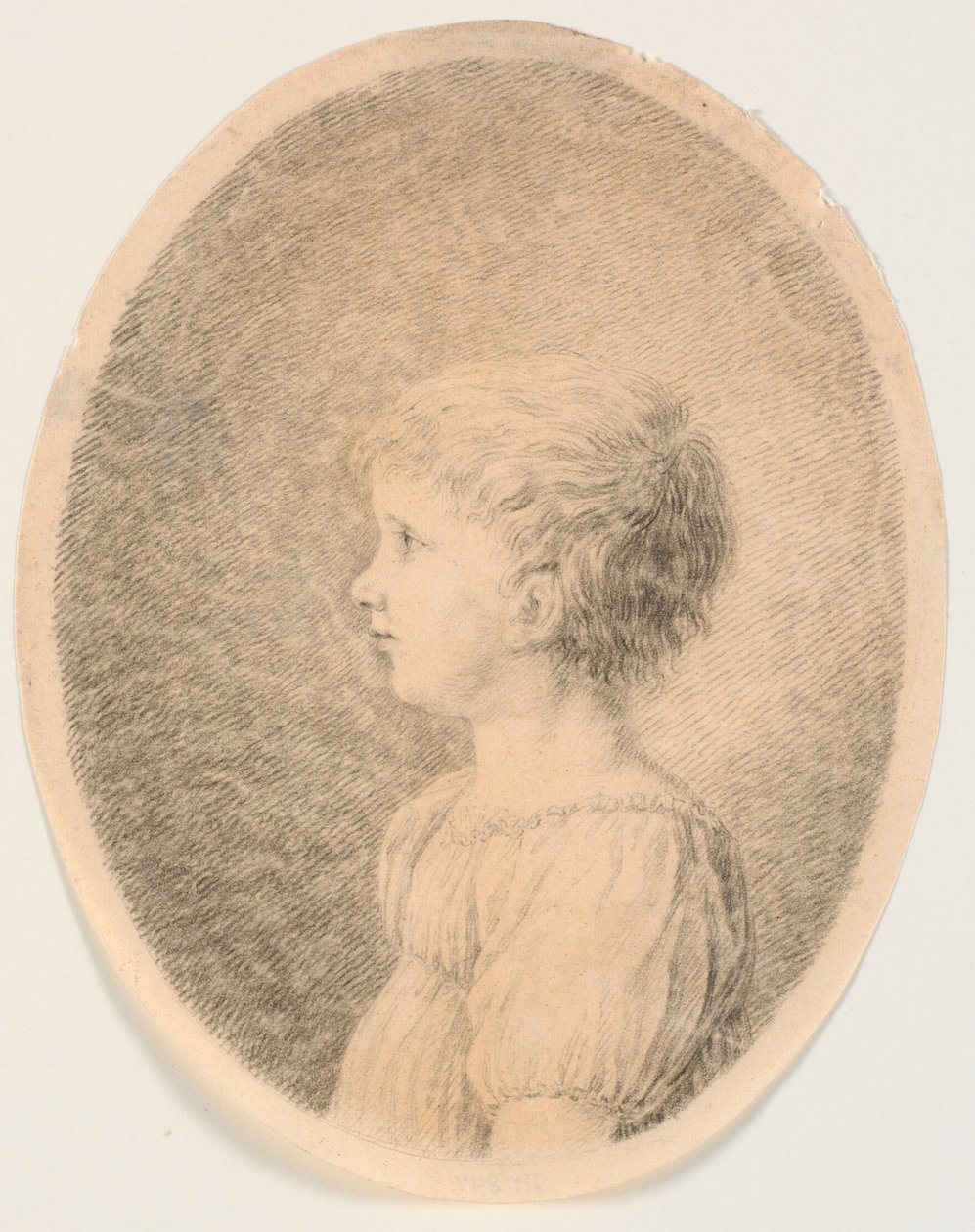 Ritratto di bambino. Profilo a destra da J.F. Clemens