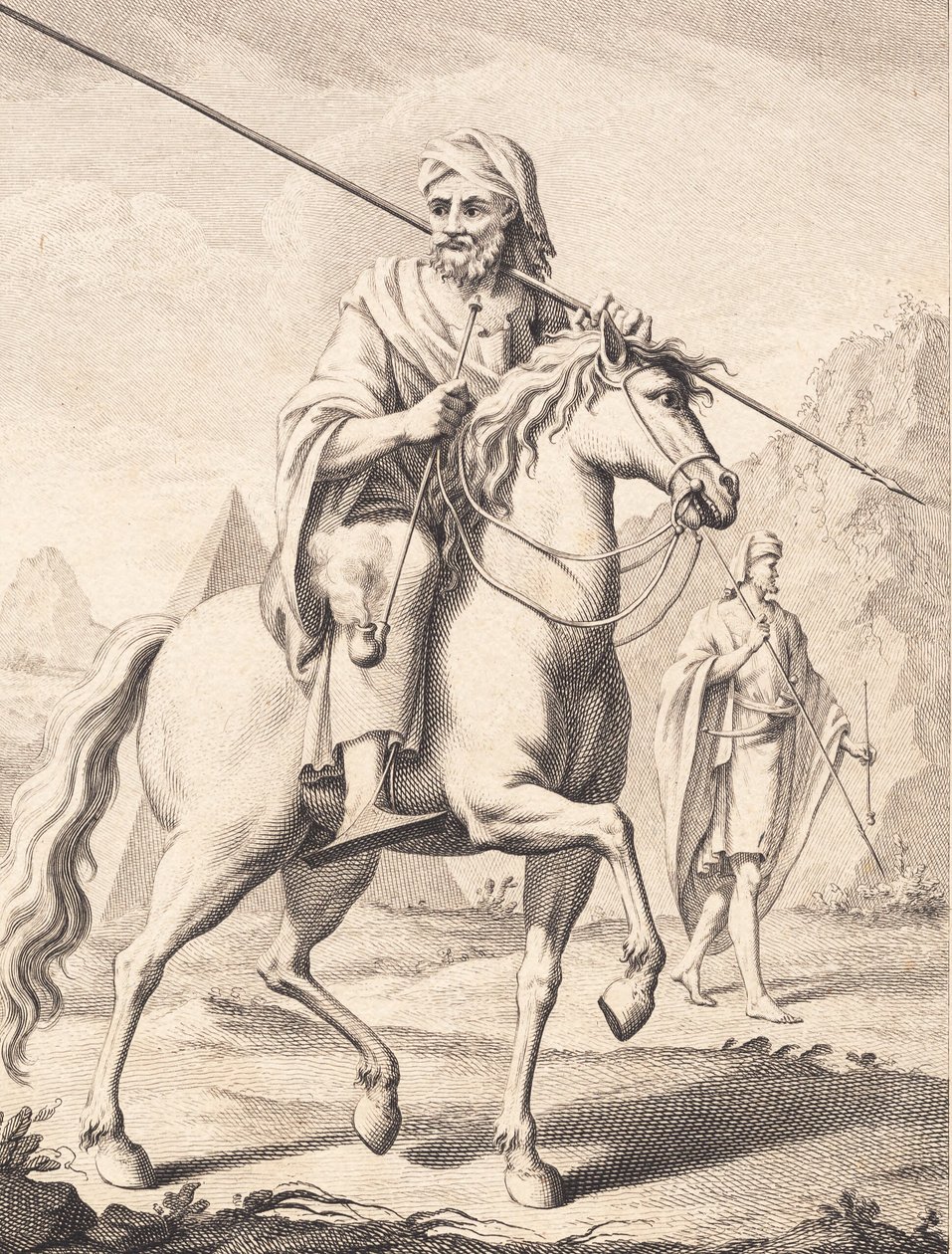 Un arabo a cavallo da J.F. Clemens