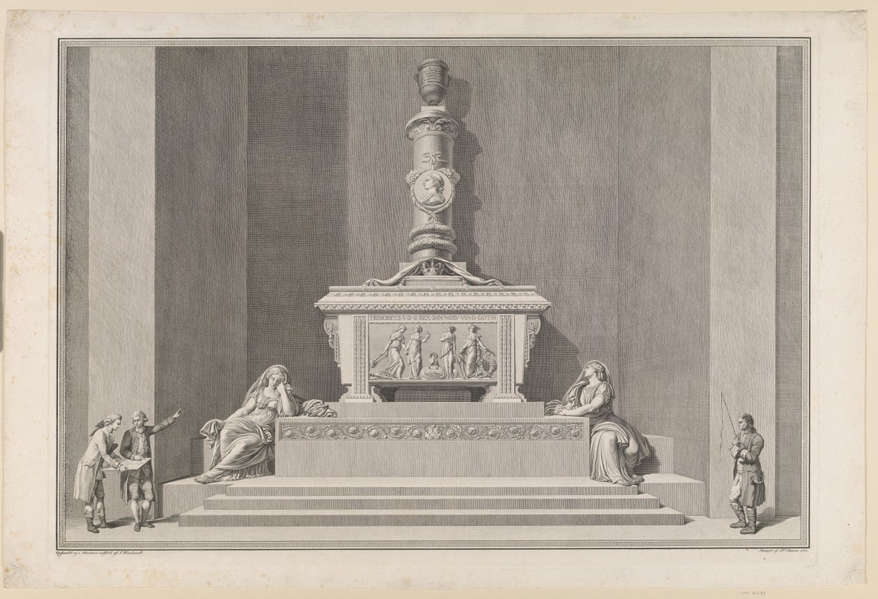 Monumento funebre di Federico V nella Cattedrale di Roskilde da J.F. Clemens