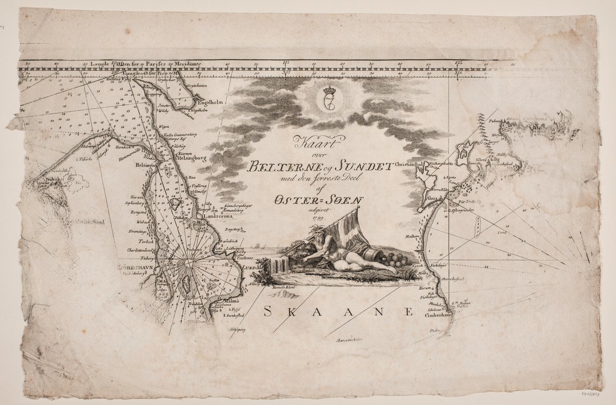 "Mappa degli Stretti e del Sund" da J.F. Clemens