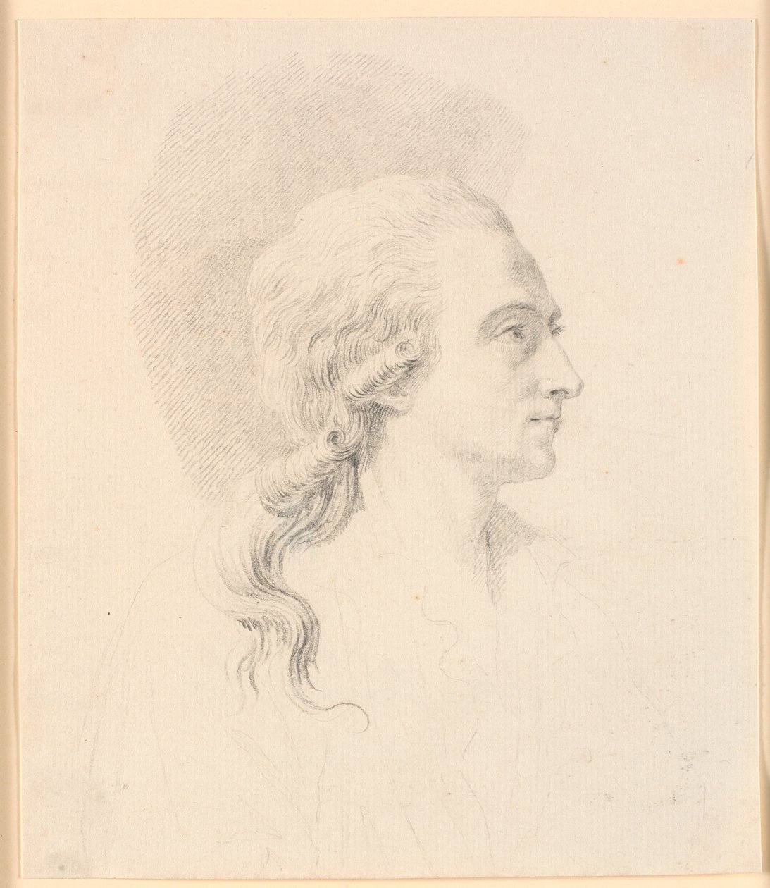 Ritratto dello scultore Alexander Trippel. Profilo a destra da J.F. Clemens