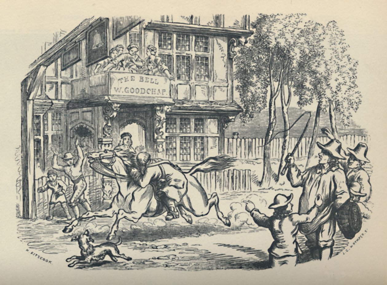 John Gilpin che passa The Bell, Edmonton da JG Whymper