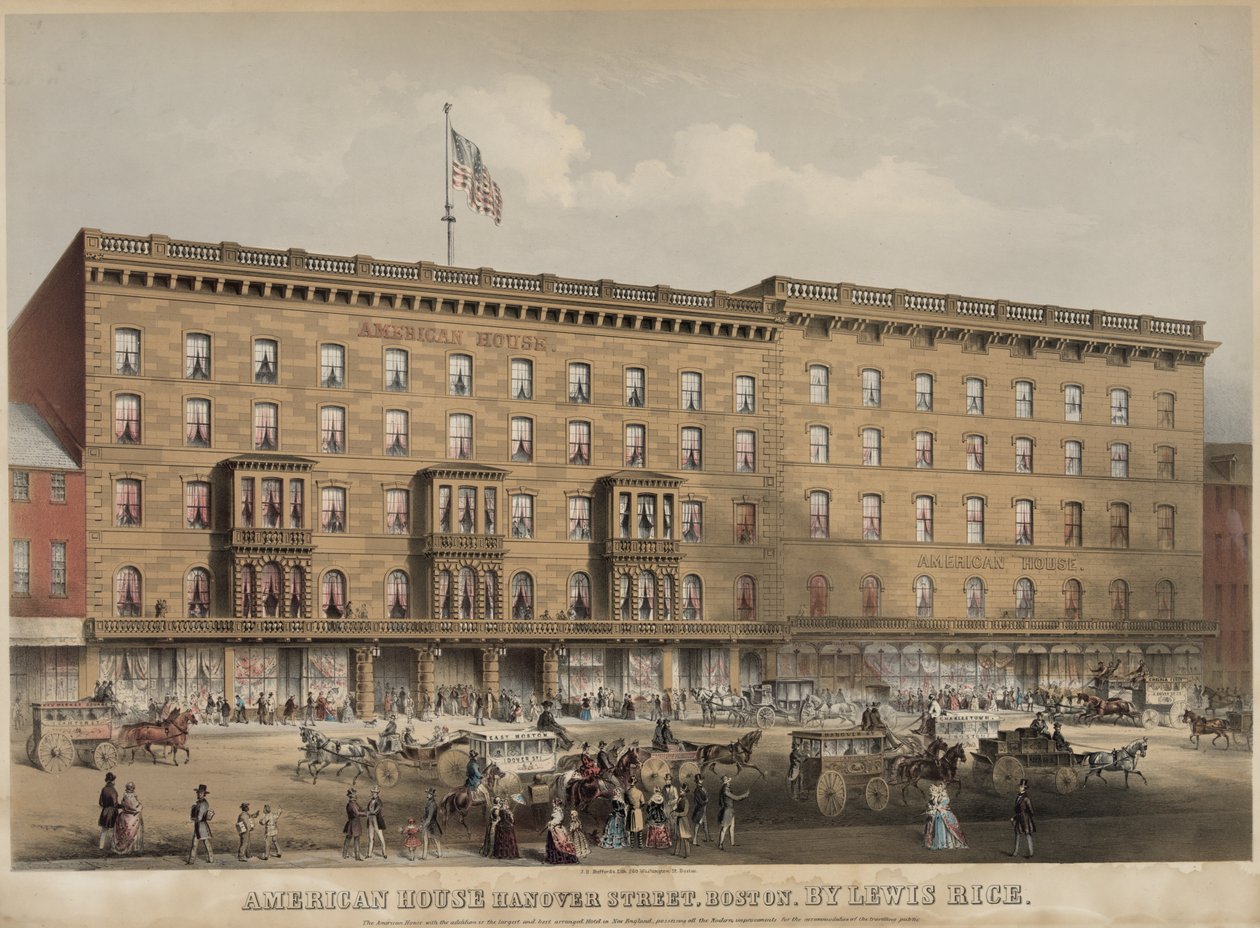 Casa Americana, Hanover Street, Boston da J.H. Bufford