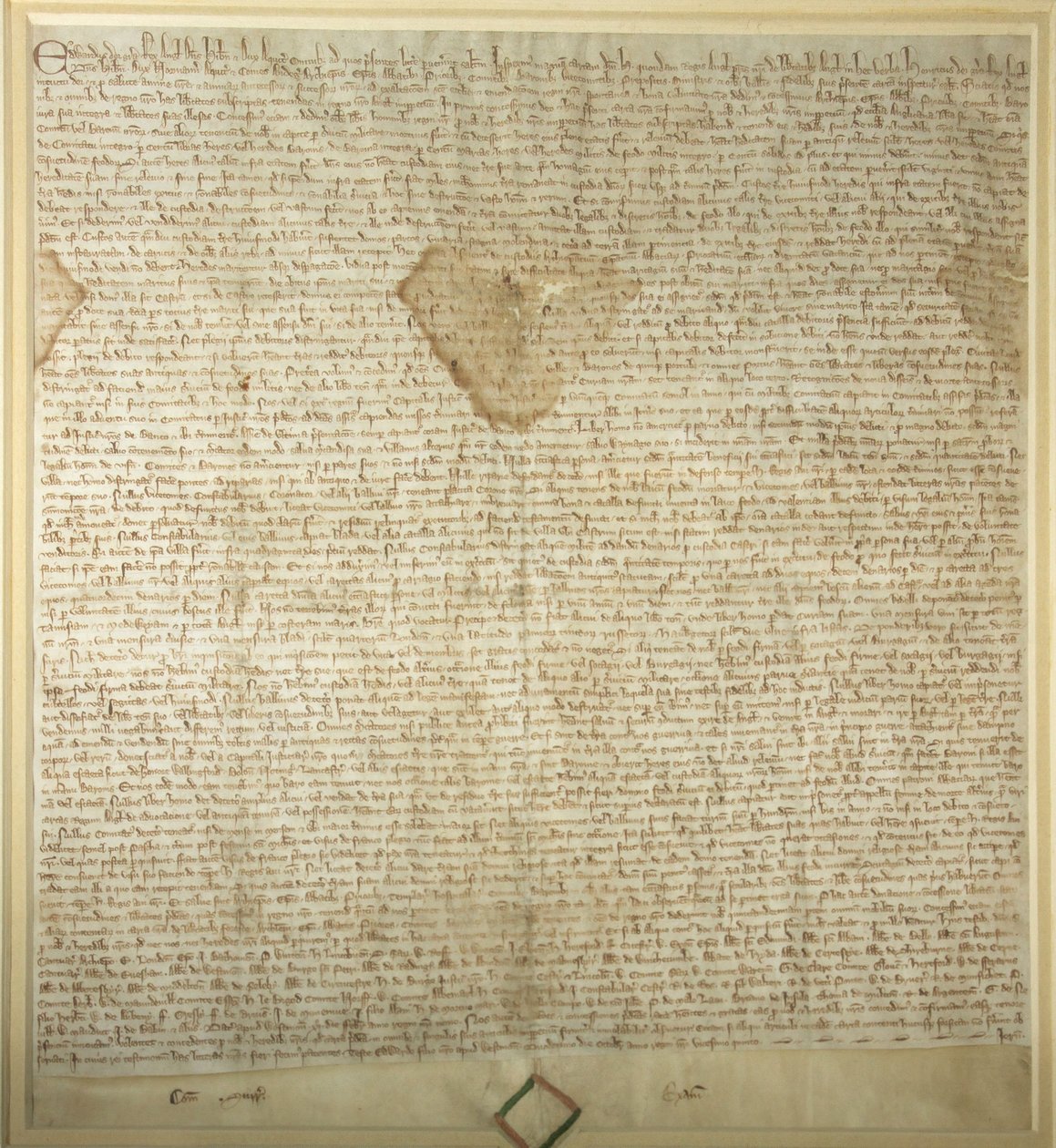 Copia della Magna Carta del 1297 esposta nella Members