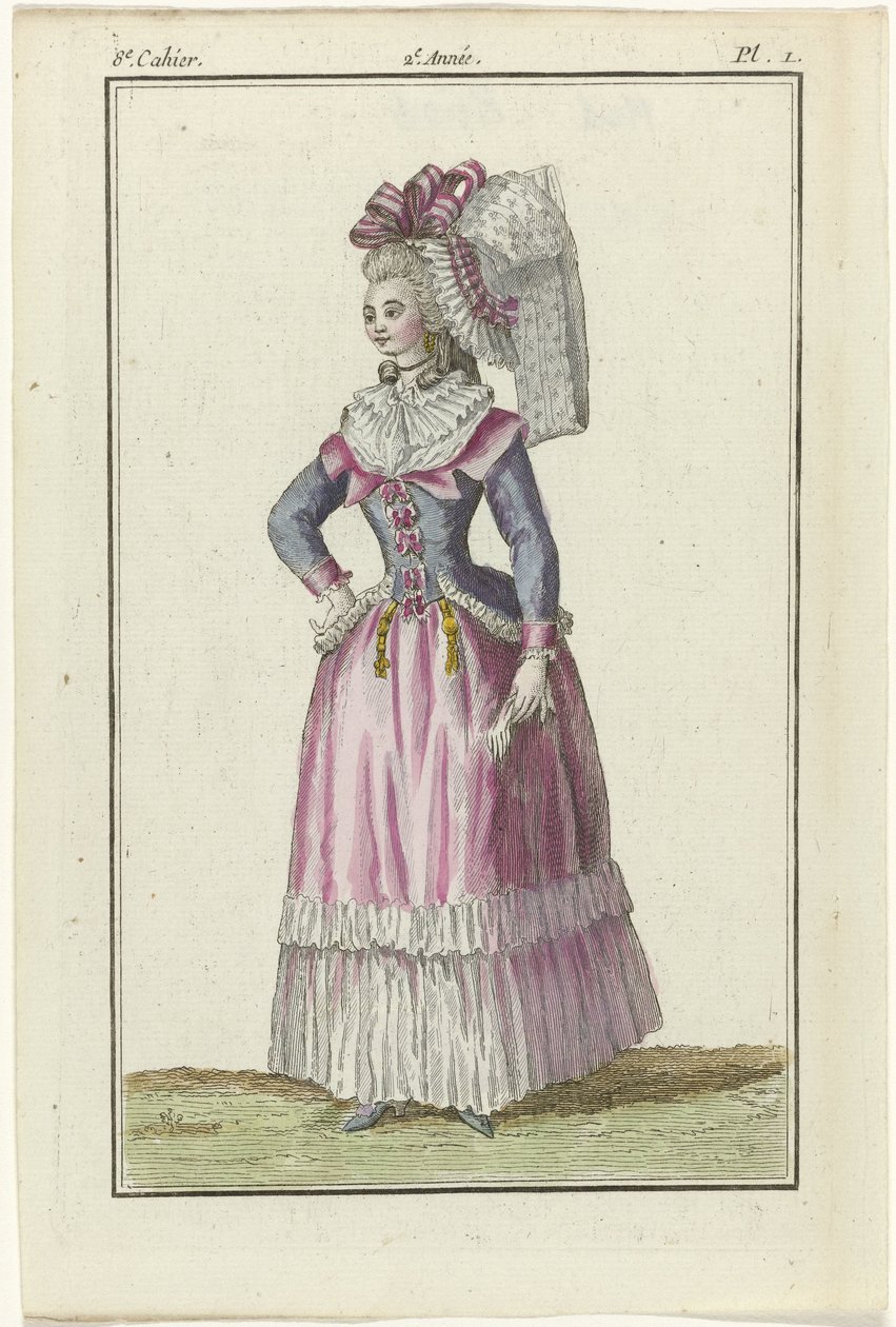 Magasin des Modes Nouvelles Françaises et Anglaises, copia del 1787, Pl. 1, 8e cahier da J.J. Tuttot