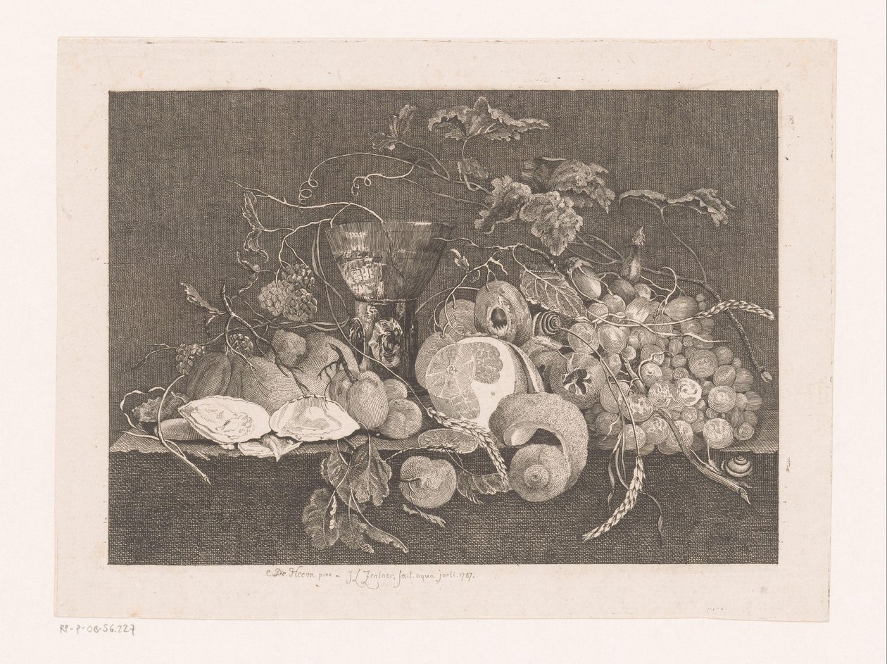 Natura morta con frutta e ostriche da J.L.L.C. Zentner