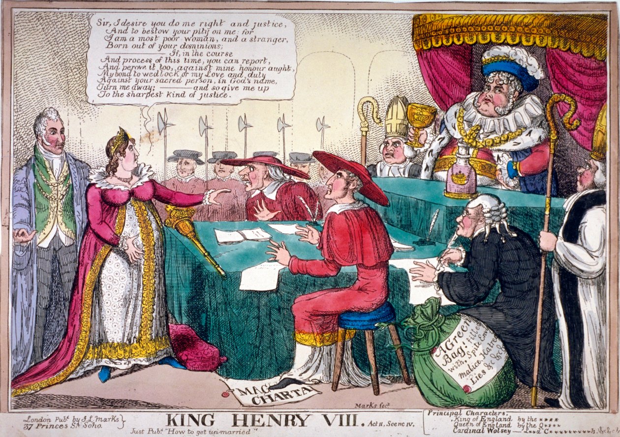 Re Enrico VIII, atto II, scena iv, c. 1820 da JL Marks