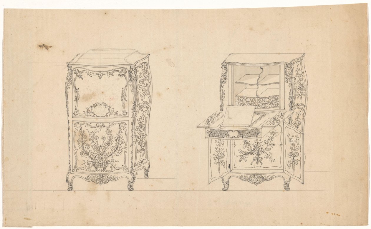 Due secretaire da J.L. Th. Baijer (attributed to)
