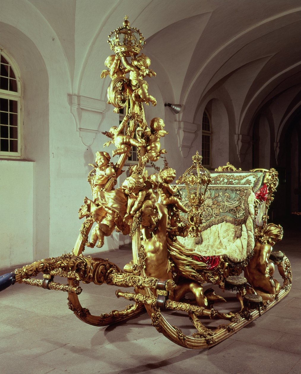 Slitta di stato di Ludwig II (1845-86) costruita tra il 1872-80 da J.M. Mayer