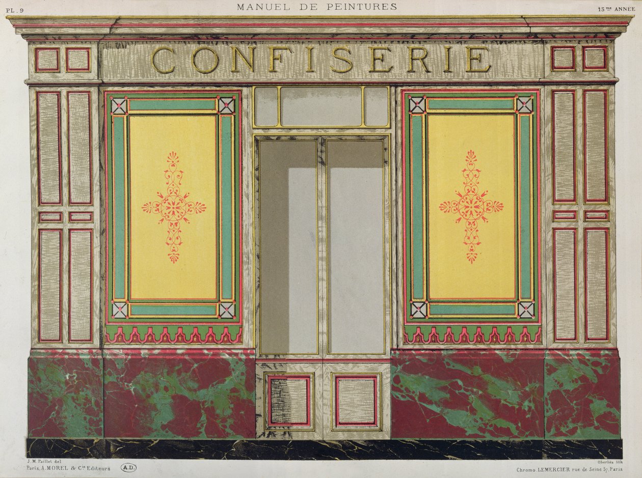 Progetto di vetrina per una Confiserie, 1861 da J.M. Paillet