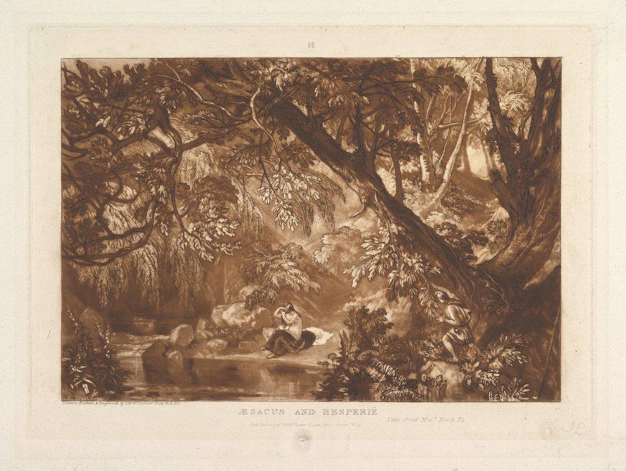 Esaco e Esperie, Vide Ovidio Metamorfosi, Libro XI Liber Studiorum, parte X..., 1 gennaio 1819 da Joseph Mallord William Turner