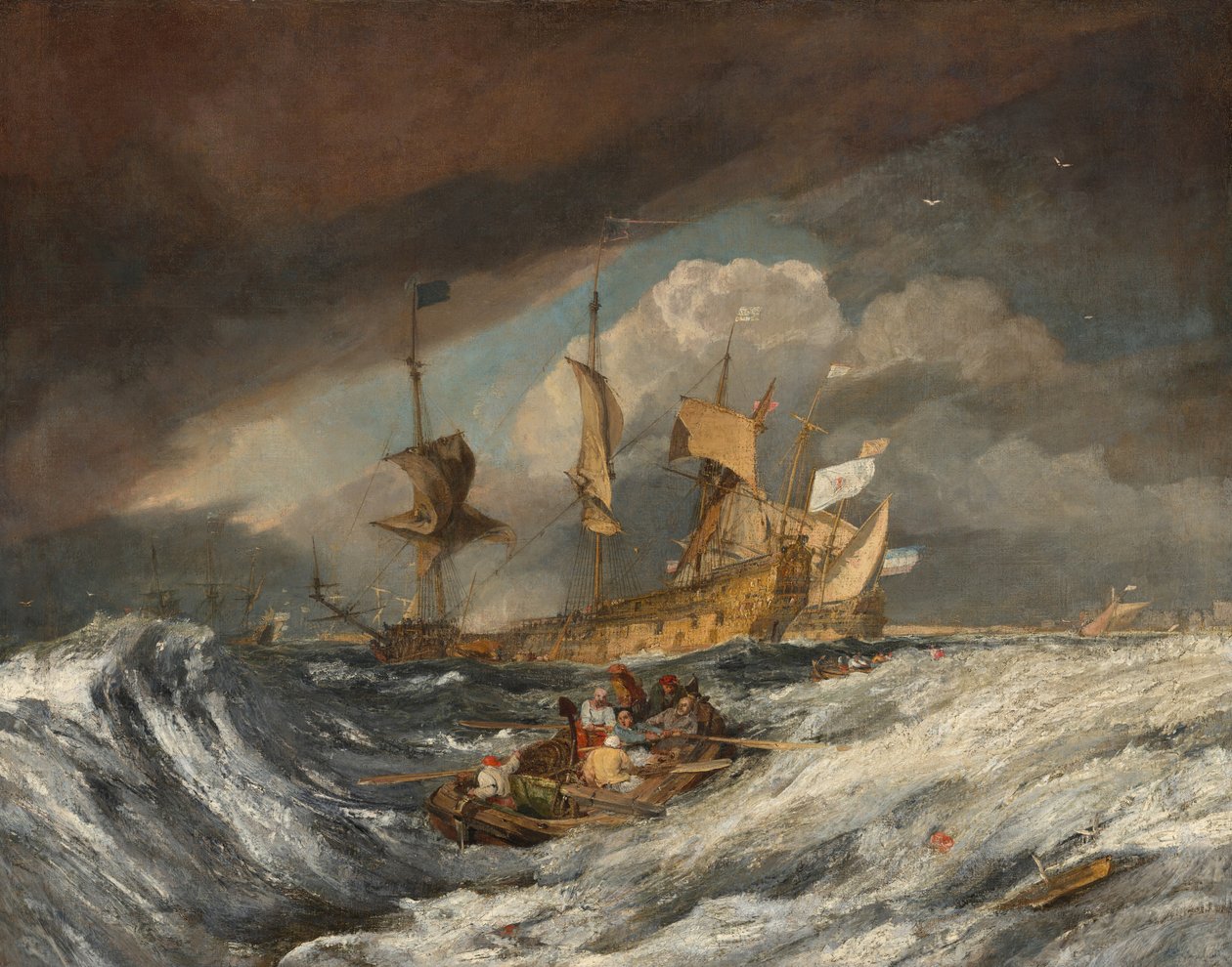 Barche che portano ancore alle navi da guerra olandesi, ca. 1804 da Joseph Mallord William Turner
