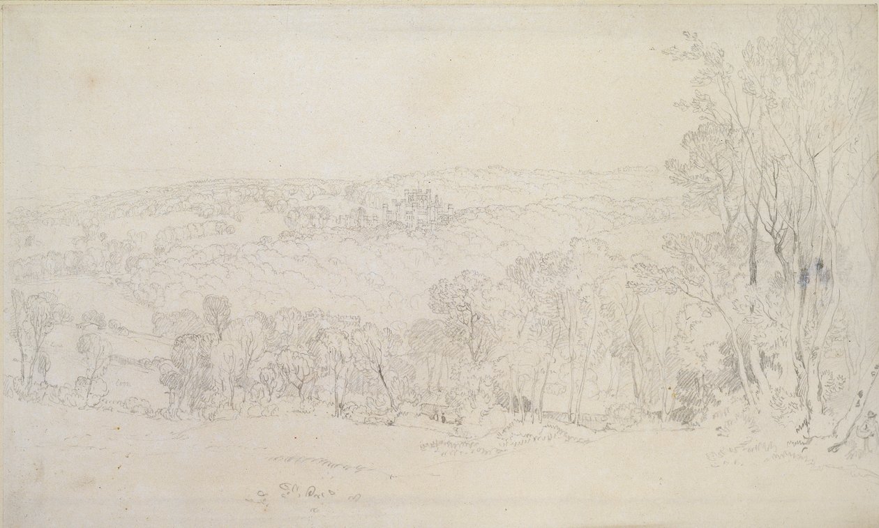 Veduta lontana del parco del castello di Lowther da Joseph Mallord William Turner